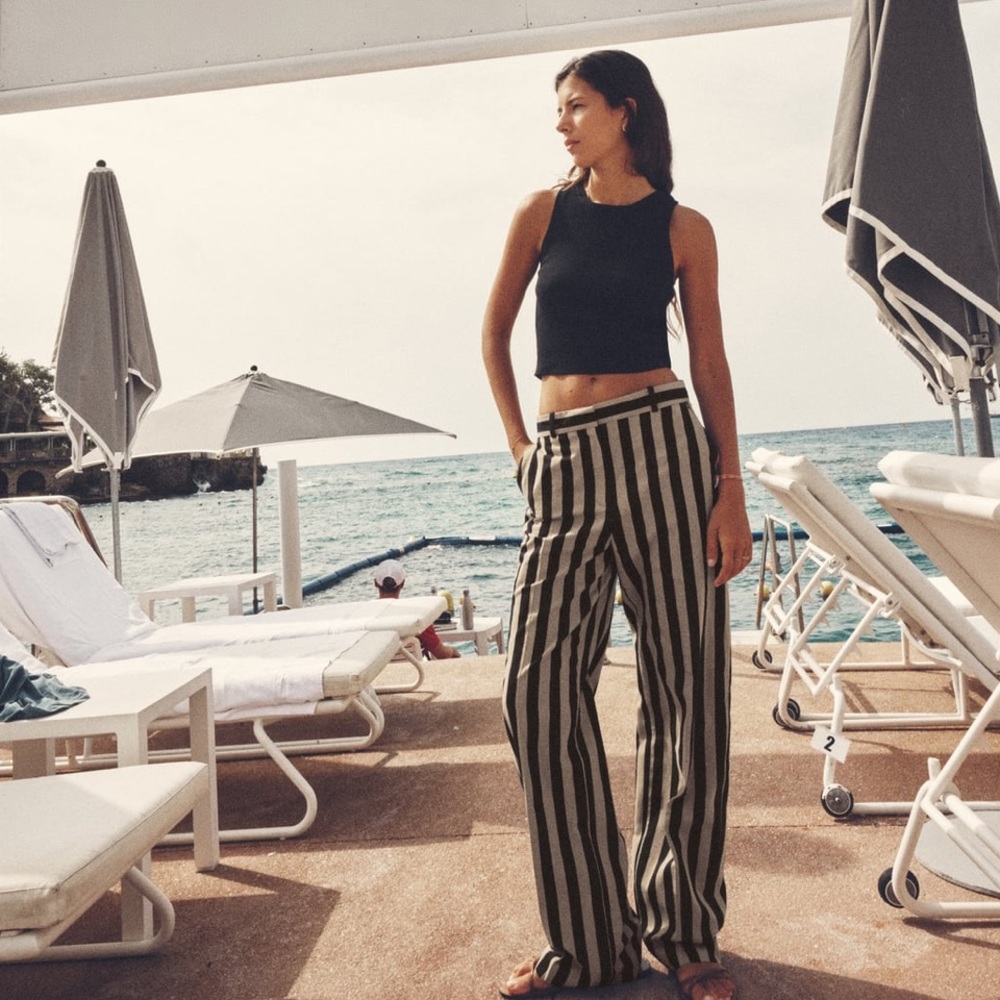 M. ZARA STRIPED STRAIGHT PANTS